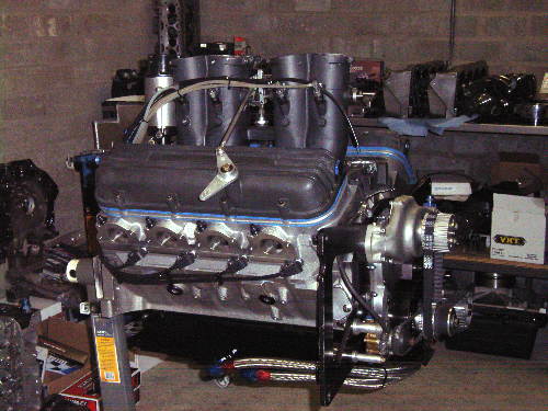 Engine connected to Test equipment